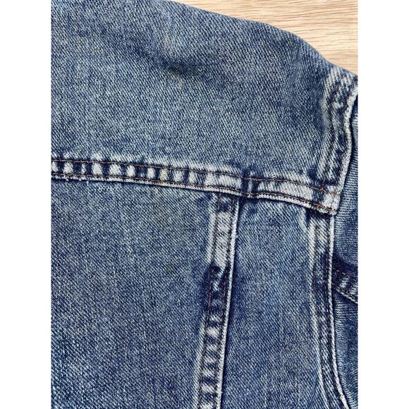 Vintage Lee Riveted Denim Trucker Jacket Men's Blue Size Large - Picture 6 of 7
